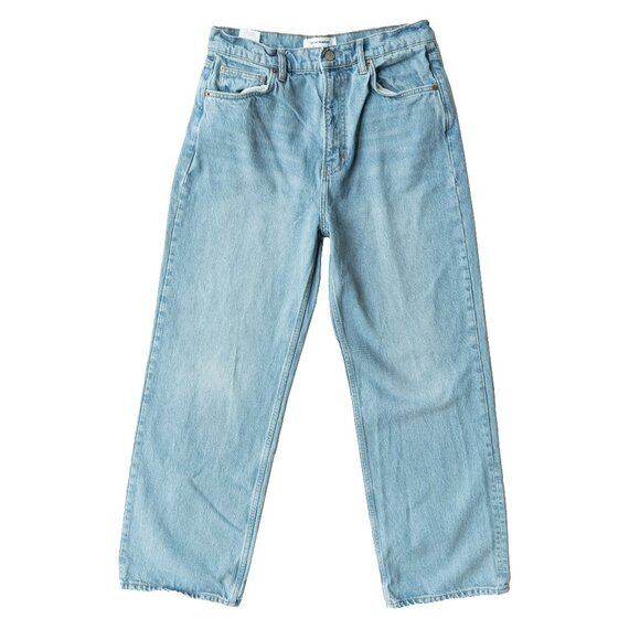 Reformation Cary Jeans Slouchy High Rise Straight Wide Leg Minimal Tencel Denim - Picture 2 of 11